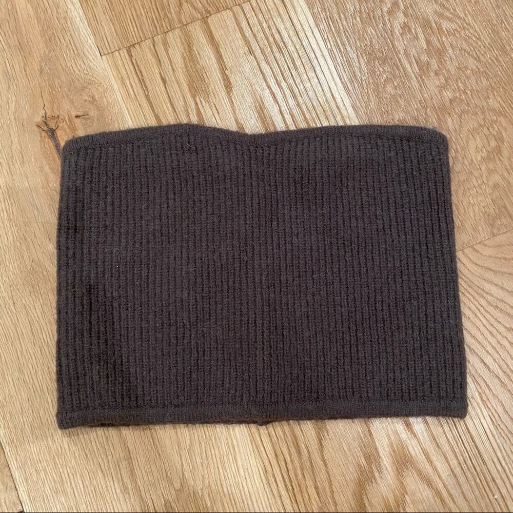 Table Round Knit Tube Top in Chocolate Brown